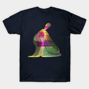 Madonna and Child Glitch Art T-Shirt